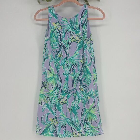 Lilly Pulitzer Sleeveless Lilac It's Impawsible Jackie Shift Mini Dress Size XS - Picture 4 of 11